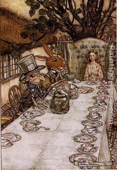 Alice in Wonderland A Mad Tea Party painting - Arthur Rackham Alice in Wonderland A Mad Tea Party art painting